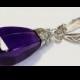 Large 25Ct Natural amethyst necklace pendant. wire wrapped amethyst gemstone pendants. 925 sterling silver interchangeable bail