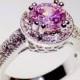pink halo engagement ring, cz ring, halo ring, cz wedding ring, 2 carat engagement ring, round cut size 5 6 7 8 9 10 - MC1082261AZ12