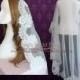 Waltz Length Mantilla Lace Wedding Veil with Eyelash edge 