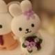 rabbit and bunny Wedding Cake Topper---k917