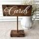 Wooden 'Cards' Sign Standing Wedding Cards Sign Hand Painted Custom Colors Rustic Country Garden Wedding Signage