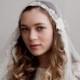 Juliet cap veil -Ivory cathedral veil - Kate moss veil wedding veil with lace -1930s wedding veil - UK