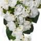 Daisy Silk Rose Cascade - Silk Bridal Wedding Bouquet
