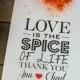 Favor Bags- Love is the Spice of Life/Candy Buffet/ Treat Table