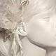 Silk Bridal Hairpiece White Feather & Pearl Bridal Headpiece  OOAK