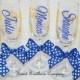5 Monogrammed Bride and Bridesmaids Champagne Flutes