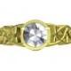 Gold Celtic Wedding Ring With Moissanite and Dara Knotwork Design in 10K 14K 18K or Palladium, Made in Your Size Cr-430