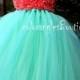 Tutu Flower Girl Dress Mint Coral flower girl dress baby dress toddler birthday dress wedding dress 0-8t