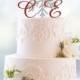 Snowflake Monogram Wedding Cake Topper, Custom Two Initials and Snowflake Topper Available in 15 Colors and 19 Glitter Options- (S103)