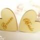 Bride Groom 3cm Engraved Wooden Hearts Confetti Wedding Decoration Bridal Shower Pack of 20 / 50 / 80 / 100