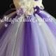 Ivory Light Purple and Deep Purple Flower girl dress Birthday dress Party Dress Toddler Dress 1t2t3t4t5t6t7t8t9t10t