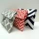 READY TO SHIP Set of 3 Cosmetic Bags in Coral Navy and Gray