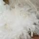 VINTAGE Style White Feather Flowers Bridal Bouquet - Pearls and Roses Ostrich Chandelle Feathers Wedding Bouquets Rose Custom Bride Colors