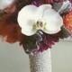 Rhinestone Bridal Bouquet Holder, Rhinestone Bouquet Cuff