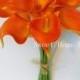 JennysFlowerShop 15" Latex Real Touch Artificial Calla Lily 10 Stems Flower Bouquet for Wedding/ Home Orange