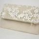 Ivory lace clutch, Wedding gift, Personalized bridesmaid gift, Bridal clutches, Bridesmaid clutches, Bohemian wedding
