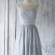 2015 Chiffon Bridesmaid Dress, Grey Short Prom Dress, Gray Tea Length Dress, Formal Dress, Lace Mesh Party Dress (F255)-Renzrags Renz