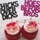 Chicks Before D-cks Cupcake Toppers -- Anti-Valentines Day Decorations / Hoes Before Bros Cupcake Toppers