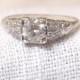 Art Deco 18k Gold and Diamond Engagement Ring .70 Carat