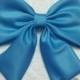 Blue Jewel Extra Large Satin Fabric Hair Bow/ Blue Wedding Bow/ Prom Large Bow/ Big Bow,/Retro Hair Bow/ Fabric Hair Bow/ attachable bow