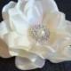 Ivory bridal flower hair clip with pearl and rhinestones / ELEGANCE / wedding flower headpiece fascinator