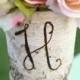 Personalized Monogrammed Tall Birch Wood Vase Rustic Decor (Item Number 140176)