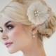 Feather Fascinator, Bridal Fascinator, Wedding Hair Flower, Bridal Headpiece - DANIELLE