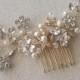 Gold Bridal Haircomb, Wedding Head Piece, Rhinestone Haircomb, Wedding Hair Accessory