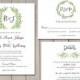 Laurel Wedding Invitation, RSVP, Details Card (Printable) by Vintage Sweet