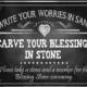 Wedding BLESSING STONES sign - FOUR sizes - instant download digital file - Rustic Chalkboad Collection - diy