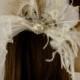 Bridal Feather Fascinator, Bridal Fascinator, Feather Fascinator, Fascinator, Bridal Headpiece, Ivory and Champagne