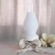 Paris Chic Candle Holder in Heirloom White / Cottage Chic Candle Holder with Glass Shade