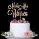 Custom Mr and Mrs Wedding Cake Topper-Gold