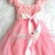 Flower girl dress, Bubblegum Pink Bow Chiffon Lace Dress,Girls dress,baby dress,1st Birthday dress,Pink Dress,Girls Princess dress,Baby Girl