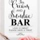 Ice Cream & Sundae Bar Sign - 8 x 10 sign - Printable sign in "Bella" black - PDF and JPG files - Instant Download