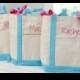 Set of 10 Personalized Wedding Bridesmaids Totes Gifts in Purple or Blue LARGE SIZE