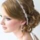 Wedding Hair Accessory, Beaded Headband, Bridal Headband, Crystal Ribbon Headband