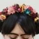 Frida Kahlo Flower Crown - Day of the Dead Headpiece, Flower Headband, Day of the Dead, Floral, Mexican, Mexican Wedding, Fiesta, Costume