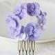 Lilac hydrangea hair comb - lavender hair comb - garden flowers hairpiece - flowers for hair - bridal flower comb - wedding hair flower