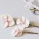 Pearl hair pins - pink flower pins - flower bobby pins - flower hair pins - pink hair bobby pins - bridal hair pins - bridal accessories