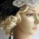 Ready to ship Rhinestone pearls feather flapper Gatsby Headband Crystal Wedding Headpiece,Bridal Headpiece,1920 Flapper headband