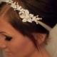 Bridal Headband, Bridal Head Piece, SHAY, Rhinestone Headband, Wedding Headband, Tulle Bridal Hair Piece, Bridal Headpiece, Rhinestone