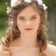 Bridal hair accessories, wedding flower headpiece, white flower hair circlet , rustic wedding flower crown, hair wreath accessory
