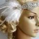 Ready to ship Rhinestone flapper Gatsby Wedding Headband, Crystal Headband, Wedding Headpiece, Halo Bridal Headpiece, 1920s Flapper headband