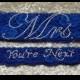 Wedding Garter Set - Royal BLUE Bridal Garter with SILVER Rhinestone "Mrs" Show Garter & Rhinestone "You're Next" Toss Garter - other colors