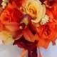 17 Piece Package Wedding Bridal Bride Maid Bridesmaid Bouquet Boutonniere Corsage Silk Flower ORANGE BURGUNDY YELLOW Lily of Angeles  ORYE03