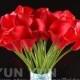 Calla Lily Bouquet 20pcs latex Real Touch Flowers Bridal Bouquet red with Scent  the same as real flower for Wedding DIY KC54