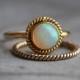 ON SALE 14k Gold Opal ring - Engagement ring - Wedding ring - Artisan ring - October birthstone - Bezel ring - Gift for her - Christmas gift