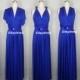Summer Maxi Full Length Bridesmaid Infinity Convertible Wrap Dress Multiway Long Dresses Royal Blue  Dress