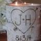 Birch  Candle Holder Personalized Valentine Rustic Wedding Centerpieces Wedding Date Bridal Shower Decor Garden Party
